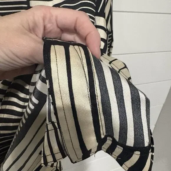 Ali Miles | Top Pullover Striped 3/4 Sleeves Black Tan Classic Work Wear Size 3x - Picture 8 of 12